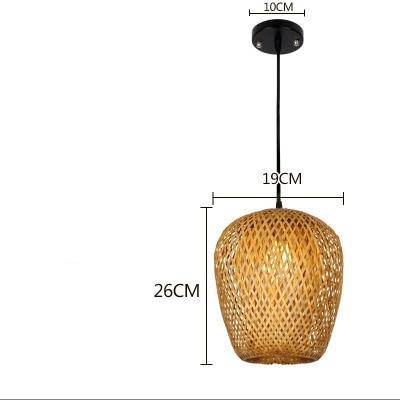 Suspension en rotin LED avec différentes formes arrondies Bamboo