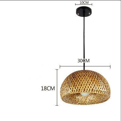 Suspension en rotin LED avec différentes formes arrondies Bamboo