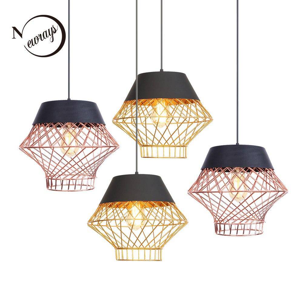 Suspension design à LED avec cage en métal industrielle Loft