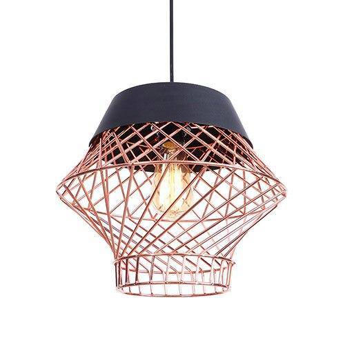 Suspension design à LED avec cage en métal industrielle Loft