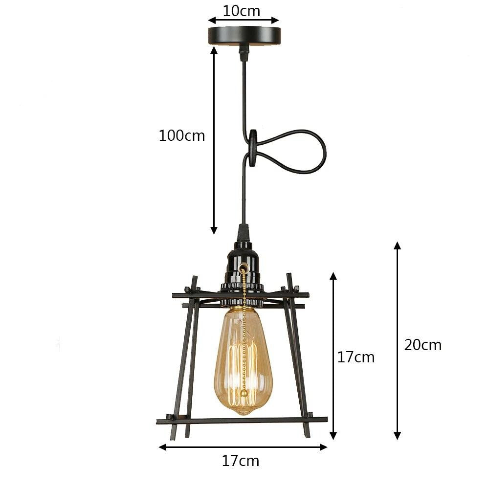 Suspension cage en métal vintage à LED Plitz