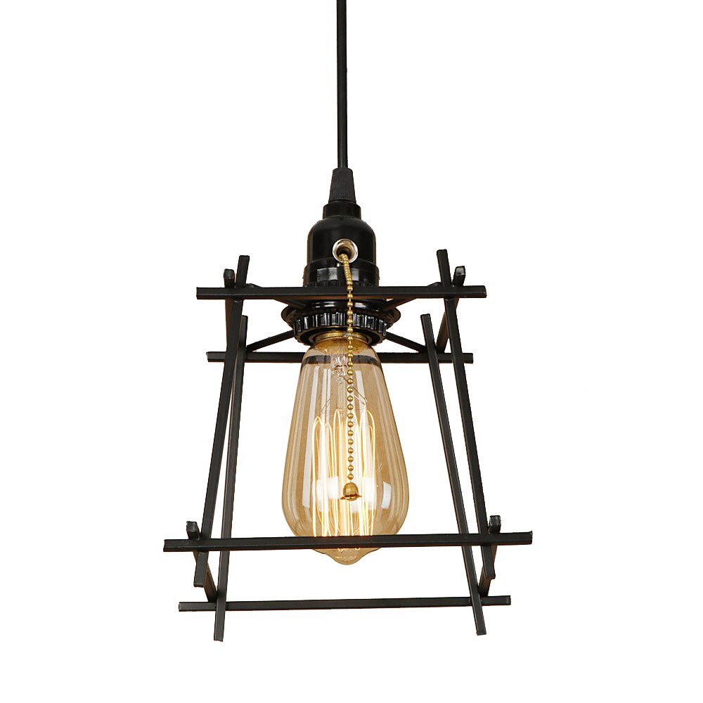 Suspension cage en métal vintage à LED Plitz