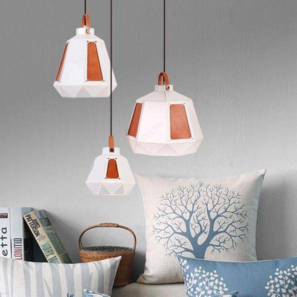 Suspension géométrique LED en métal fumé Light