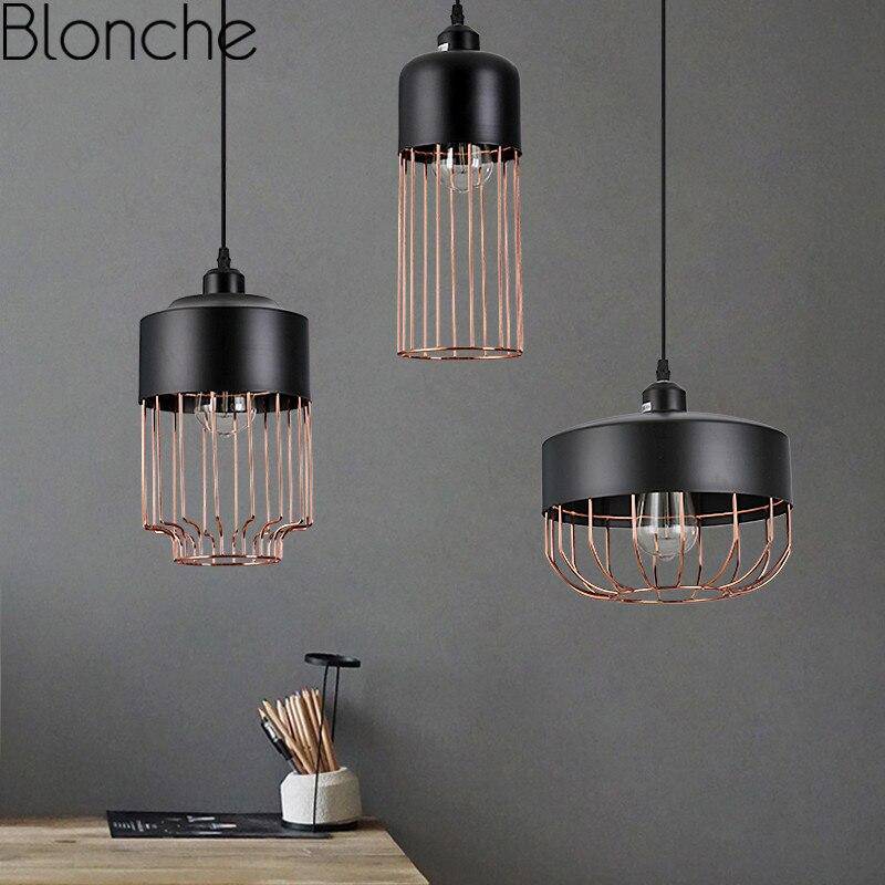 Suspension rétro à LED avec cage en métal America