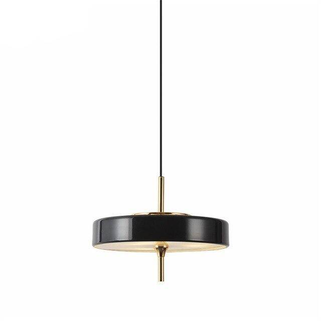 Suspension design LED arrondie en métal coloré style industriel