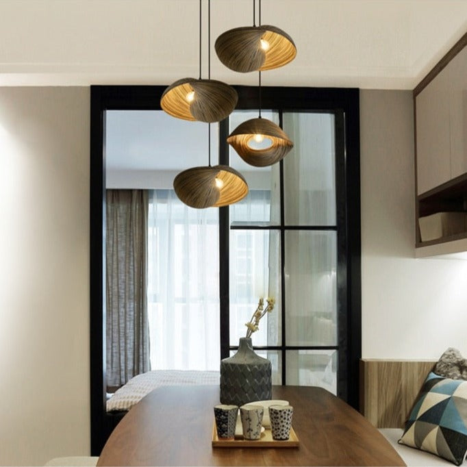 Suspension design coquillage en bambou