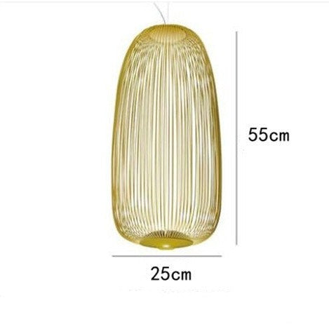 Suspension design ovale en fil métallique coloré Evani