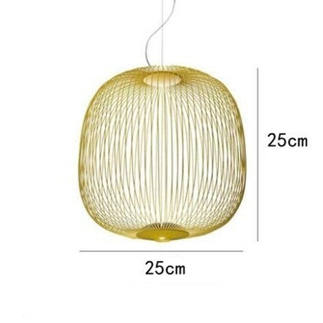 Suspension design ovale en fil métallique coloré Evani