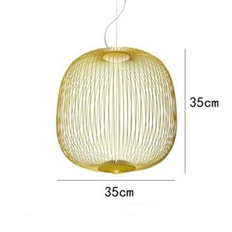 Suspension design ovale en fil métallique coloré Evani