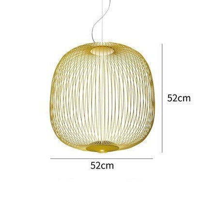 Suspension design ovale en fil métallique coloré Evani