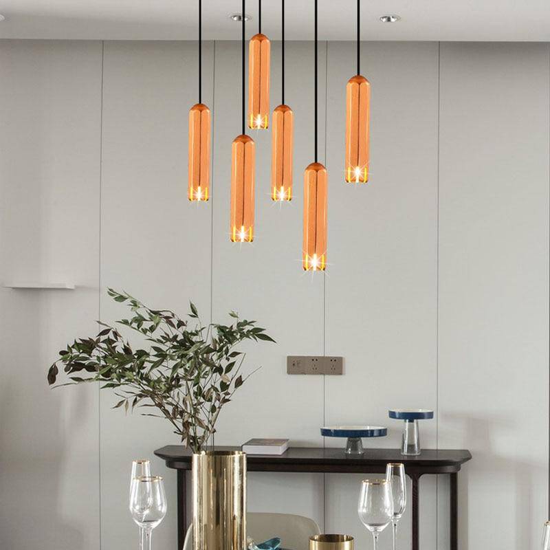 Suspension design LED à tube en métal Hang