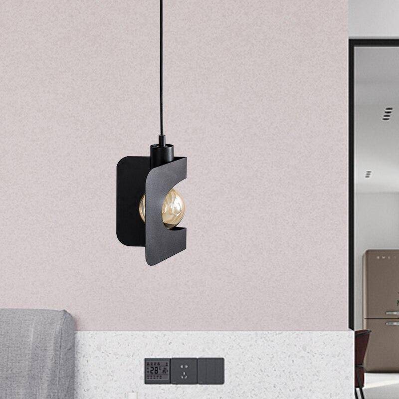 Suspension design à LED abat-jour plié en métal Creative