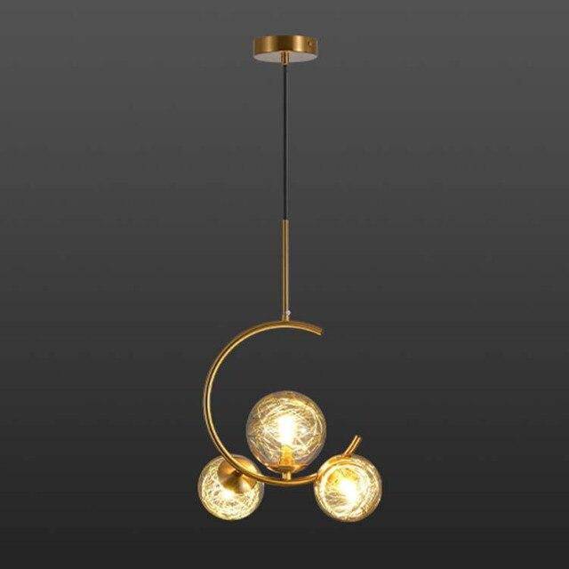 Suspension design LED dorée avec cercle en métal Shadow