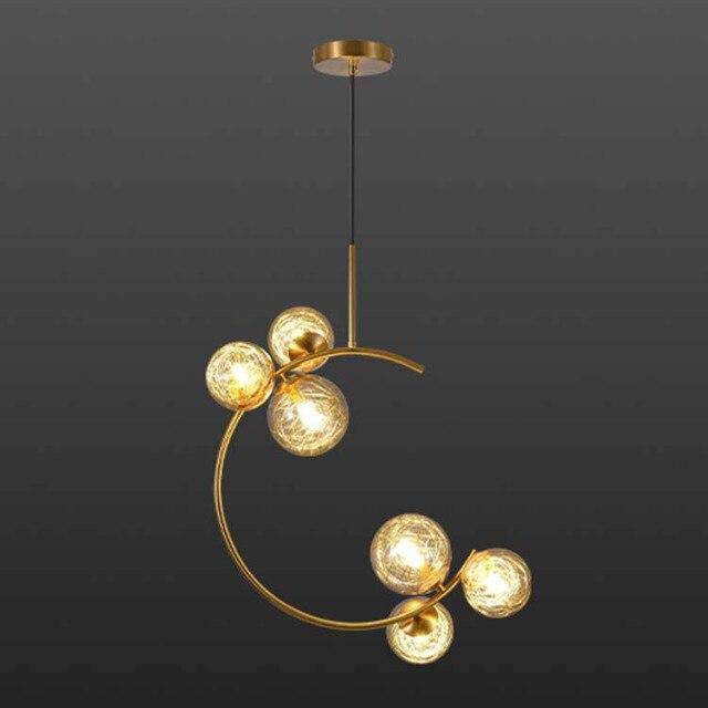 Suspension design LED dorée avec cercle en métal Shadow