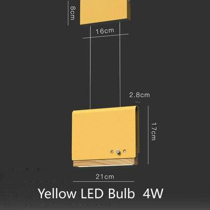 Suspension design LED avec abat-jour plat en métal coloré Art