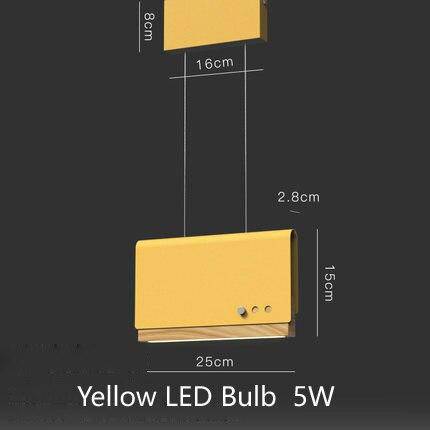 Suspension design LED avec abat-jour plat en métal coloré Art