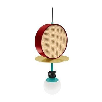 Suspension design à LED avec abat-jour disque en métal coloré