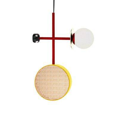 Suspension design à LED avec abat-jour disque en métal coloré