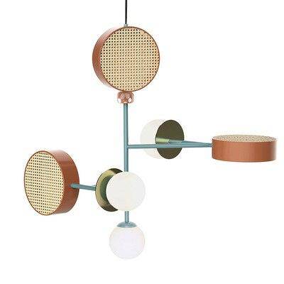 Suspension design à LED avec abat-jour disque en métal coloré