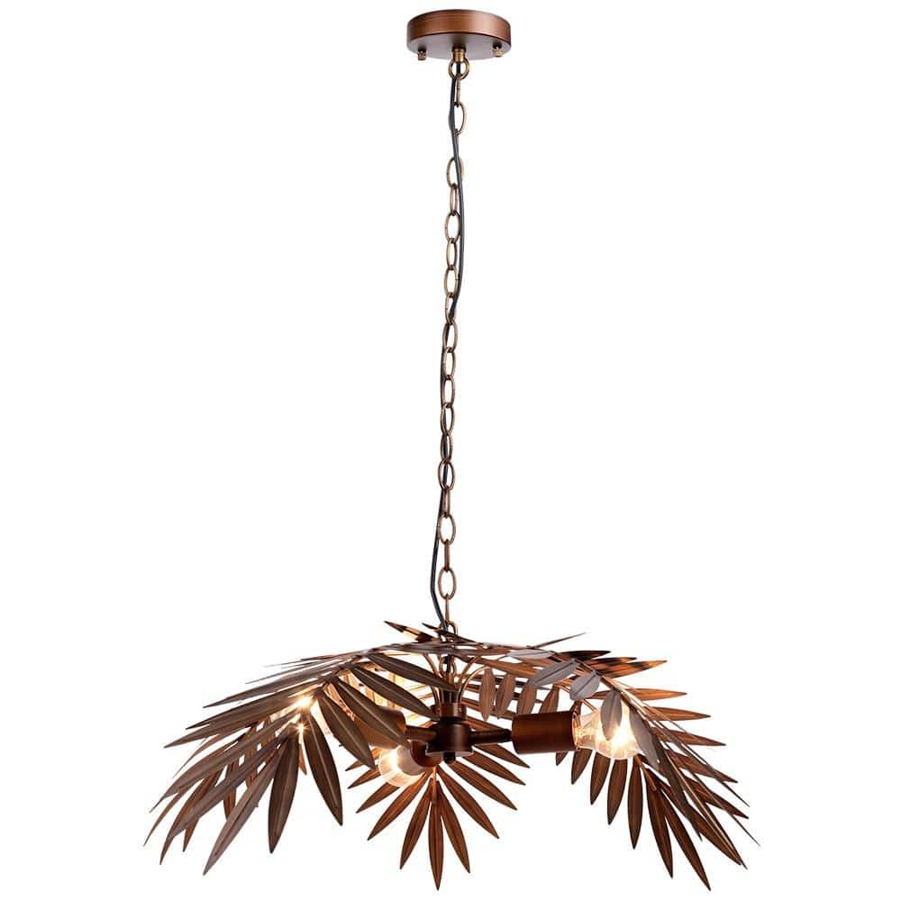 Suspension design à LED en métal imitation palmier