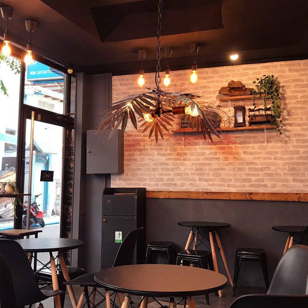 Suspension design à LED en métal imitation palmier