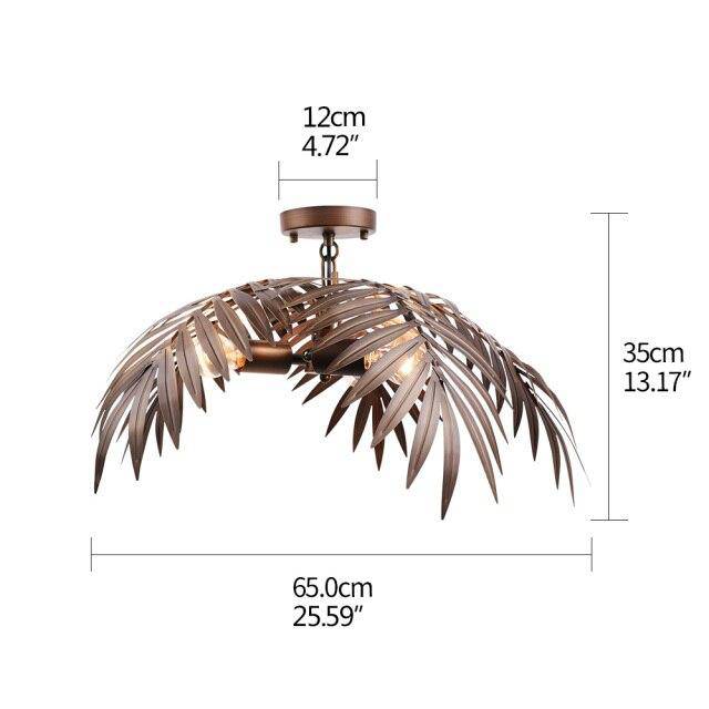Suspension design à LED en métal imitation palmier