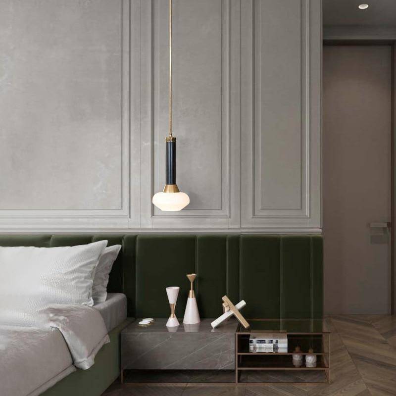 Suspension design à LED en métal dorée et verre Loft