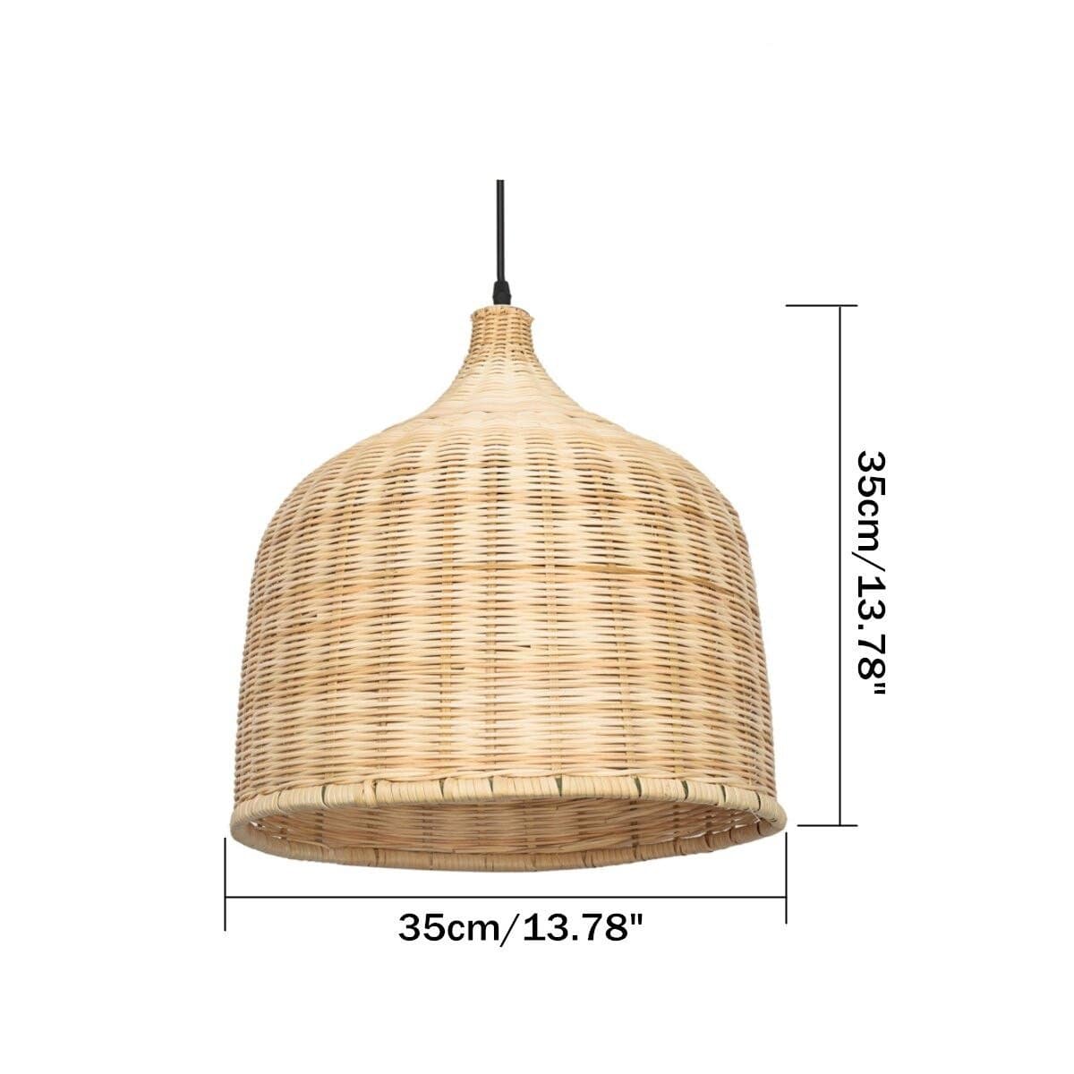 Suspension en rotin LED avec abat-jour arrondi Hang