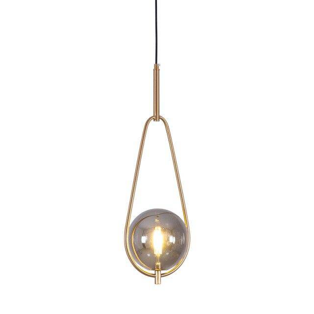 Suspension design LED avec boule en verre et métal Loft