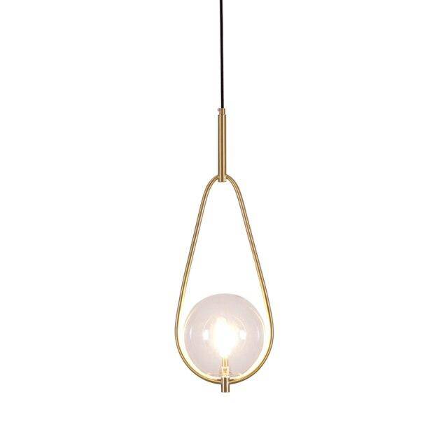Suspension design LED avec boule en verre et métal Loft