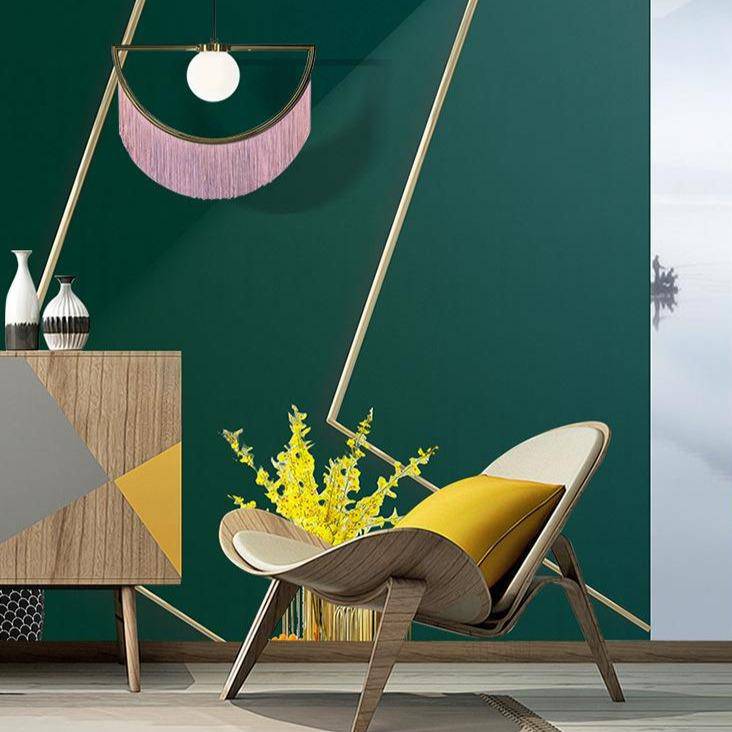 Suspension design LED avec demi-cercle en métal et pendentif coloré