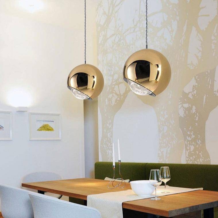 Suspension design à LED boule en métal Lasha