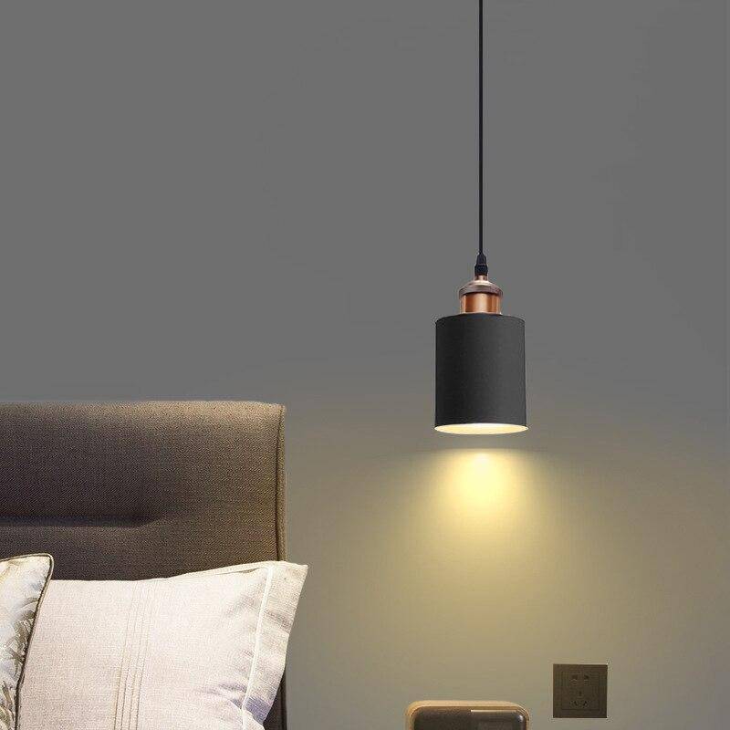 Suspension design à LED avec abat-jour cylindre en métal Loft