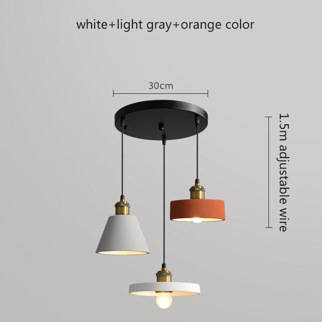 Suspension moderne LED en métal coloré Leesha