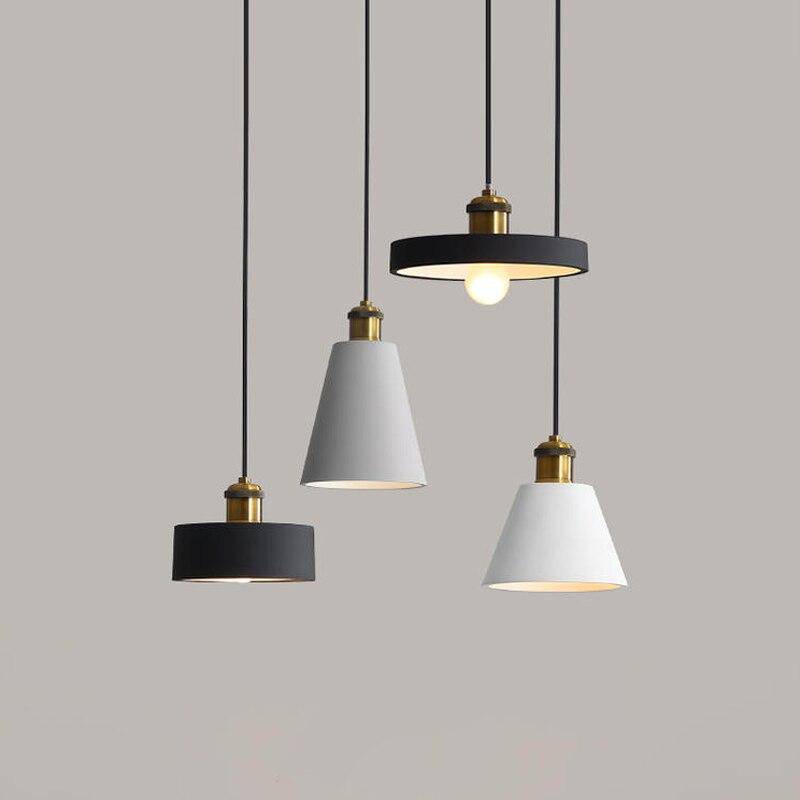 Suspension design à LED en métal avec abat-jour minimaliste Loft