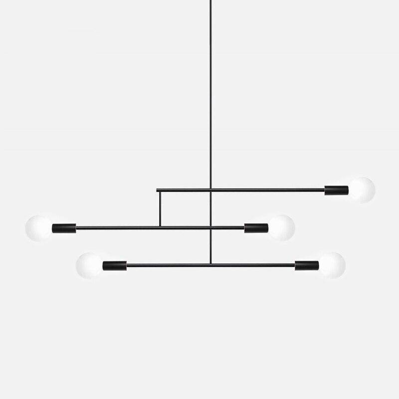 Suspension design à LED en métal avec plusieurs lampes Creative