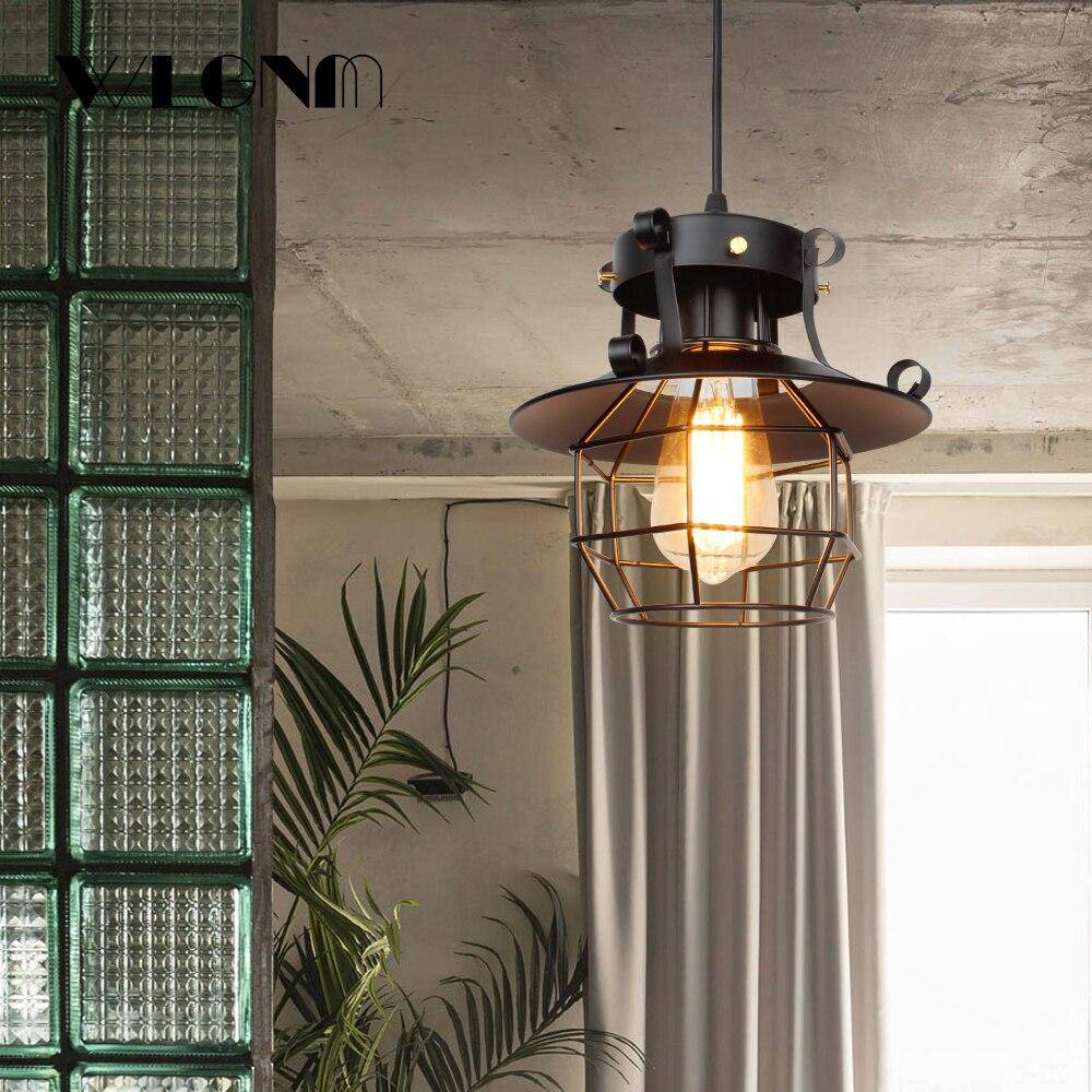 Suspension rétro à LED avec cage en métal Black Light