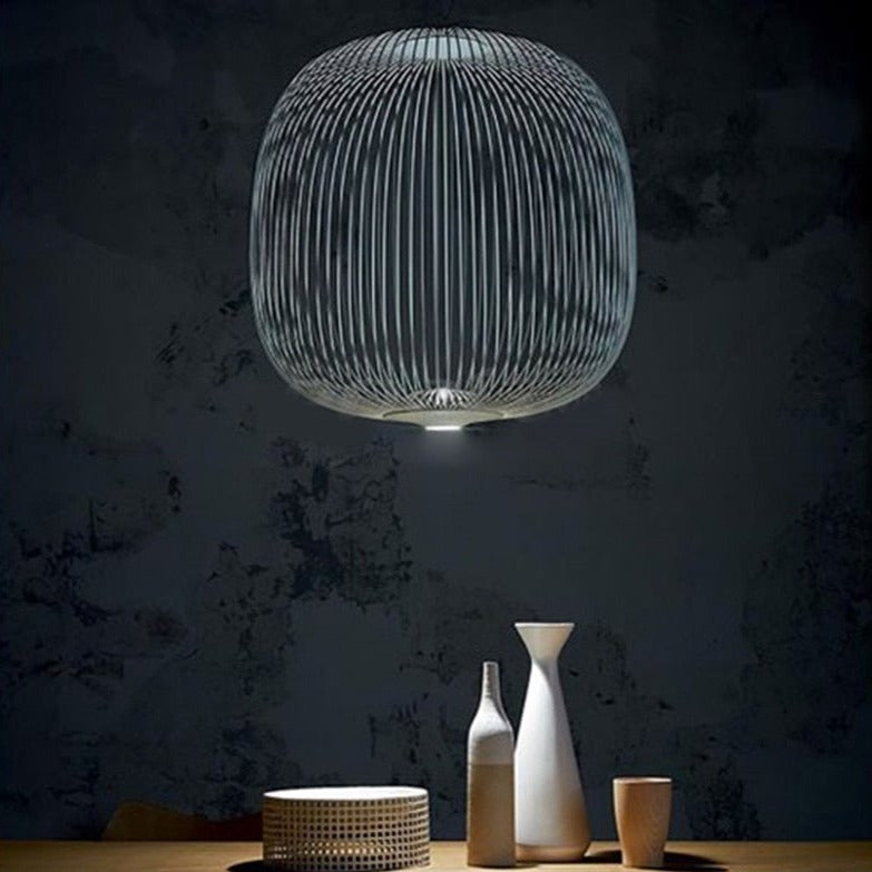 Suspension design ovale en fil métallique coloré Evani