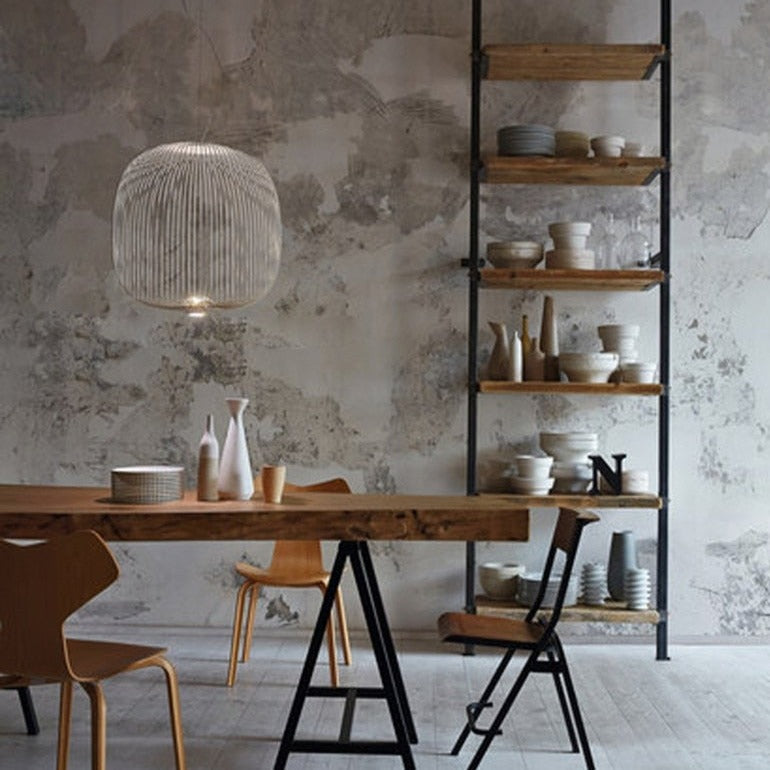 Suspension design ovale en fil métallique coloré Evani