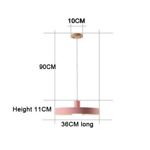 Suspension moderne avec abat-jour circulaire et plat en métal Cara