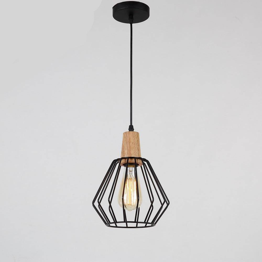 Suspension design LED avec cage en métal industrielle