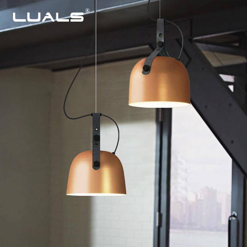 Suspension design LED avec abat-jour en métal arrondi Loft