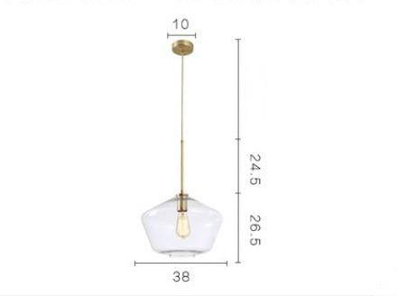 Suspension design à LED en métal et verre de plusieurs formes