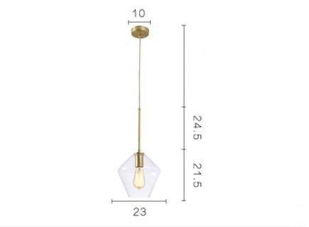 Suspension design à LED en métal et verre de plusieurs formes