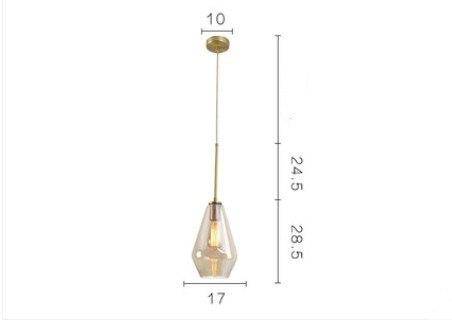 Suspension design à LED en métal et verre de plusieurs formes