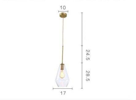 Suspension design à LED en métal et verre de plusieurs formes