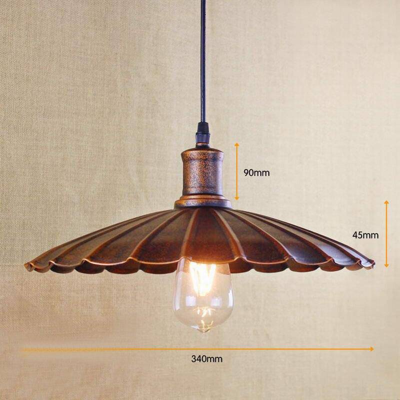 Suspension industrielle LED avec abat-jour en métal cuivré Loft