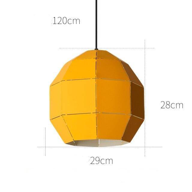 Suspension design à LED en métal coloré style scandinave