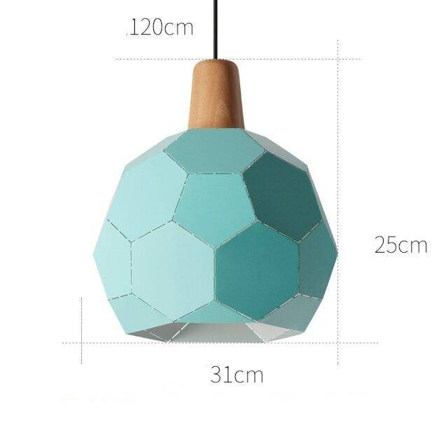 Suspension design à LED en métal coloré style scandinave