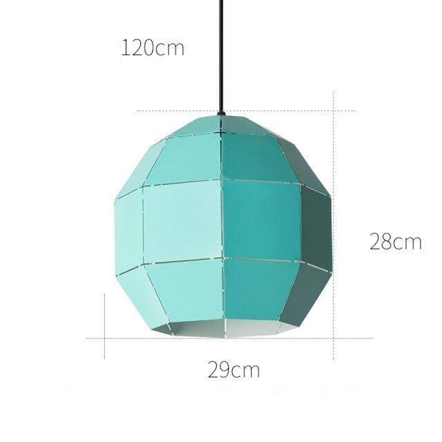 Suspension design à LED en métal coloré style scandinave